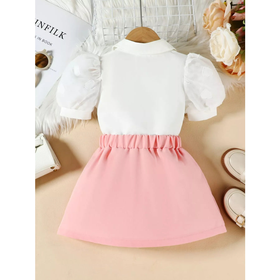 Children’s Puff Sleeve Top & Skirt Set Apparel and Accessories