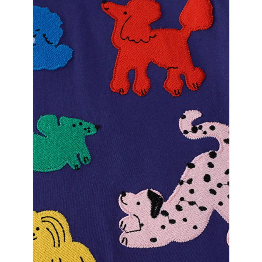 Children’s Puppy Patch Round Neck T-Shirt Apparel and Accessories