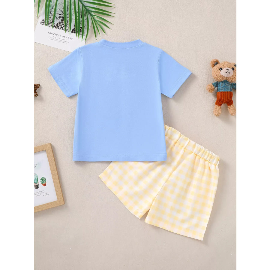Children’s Puppy Round Neck Tee and Shorts Set Apparel and Accessories