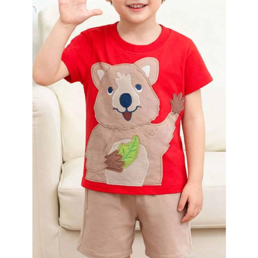 Children’s Quokka Short Sleeve T-Shirt Red / 2T Apparel and Accessories