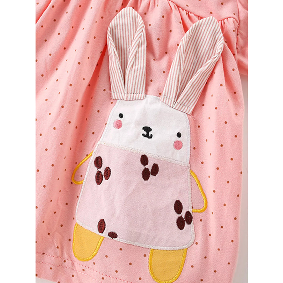 Children’s Rabbit Applique Polka Dot T-Shirt Apparel and Accessories