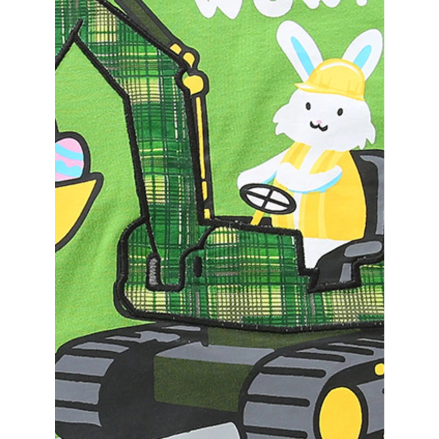Children’s Rabbit Excavator Print Tee and Shorts Set Apparel and Accessories