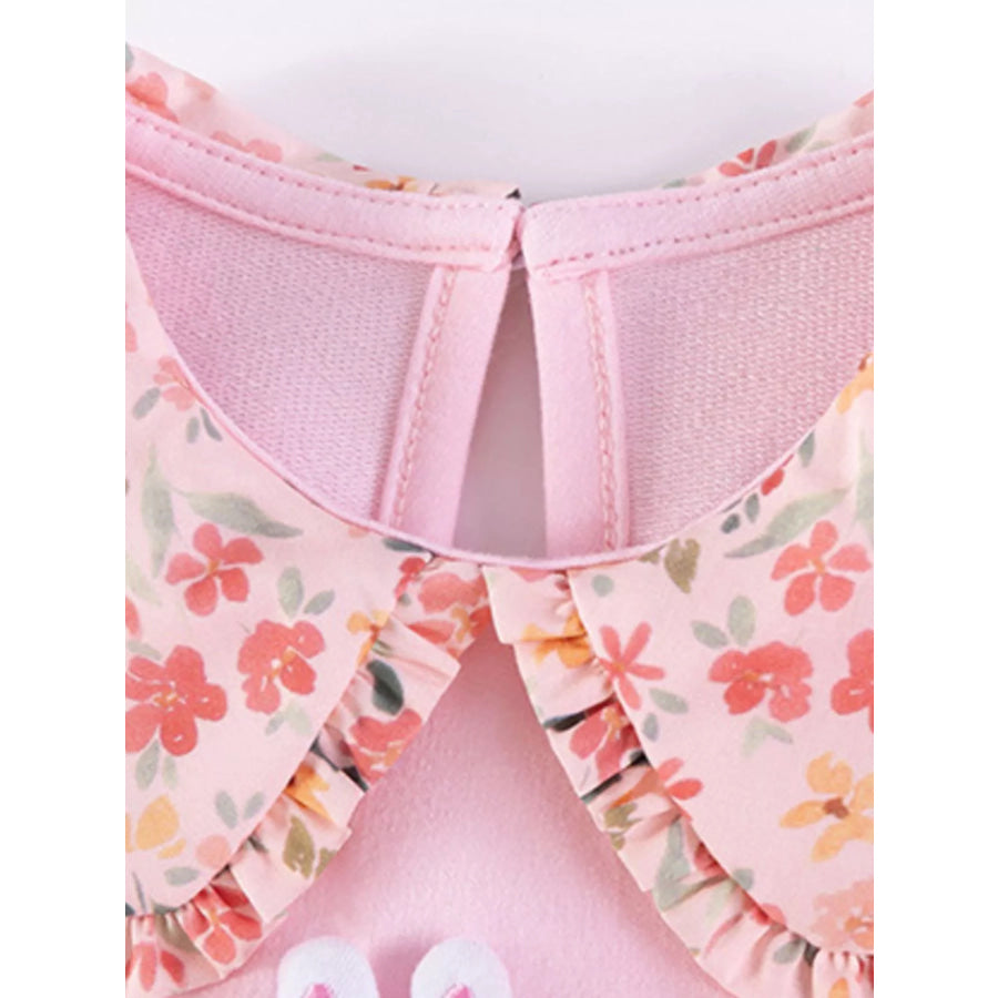 Children’s Rabbit Floral Sweatshirt Dress Apparel and Accessories