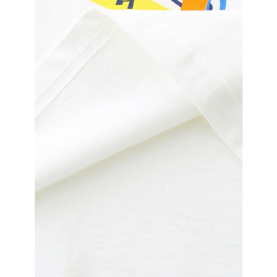 Children’s Racing Car Graphic Round Neck T-Shirt Apparel and Accessories