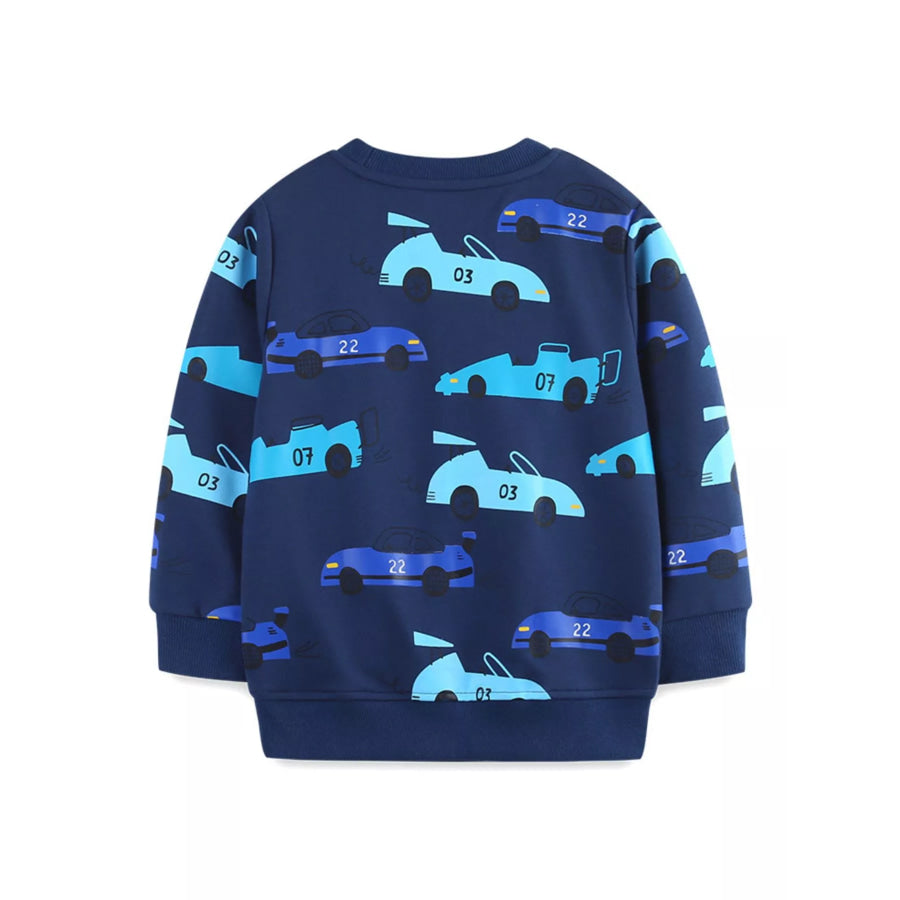 Children’s Racing Car Print Long Sleeve Sweatshirt Apparel and Accessories