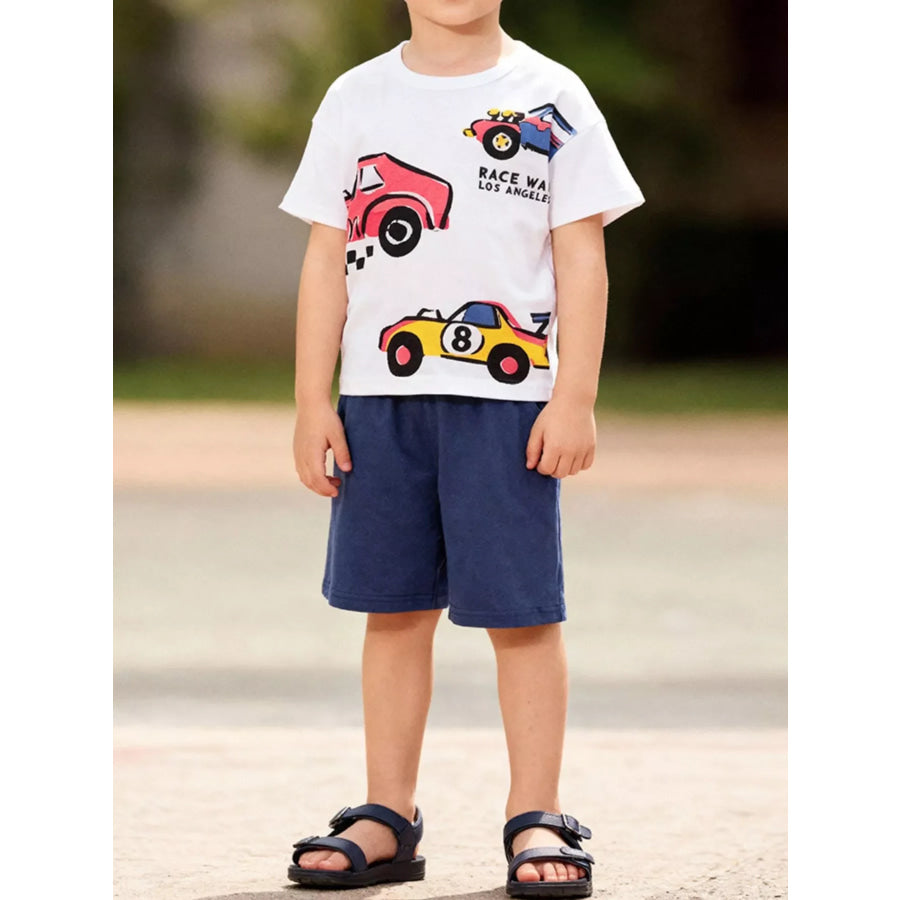 Children’s Racing Car T-Shirt and Shorts Set Apparel and Accessories