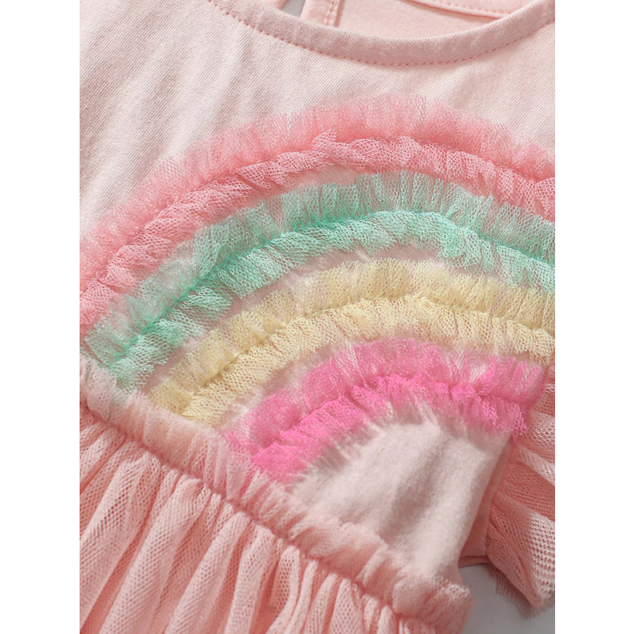 Children’s Rainbow Applique Tulle Dress Apparel and Accessories