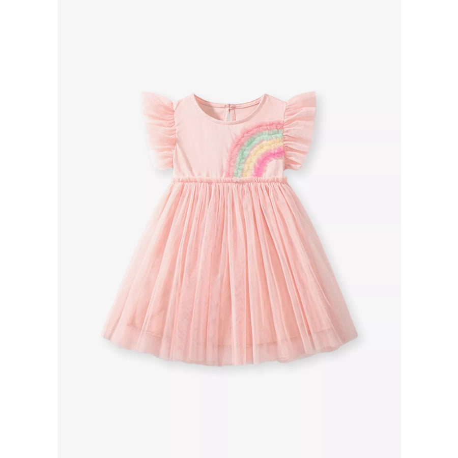 Children’s Rainbow Applique Tulle Dress Apparel and Accessories