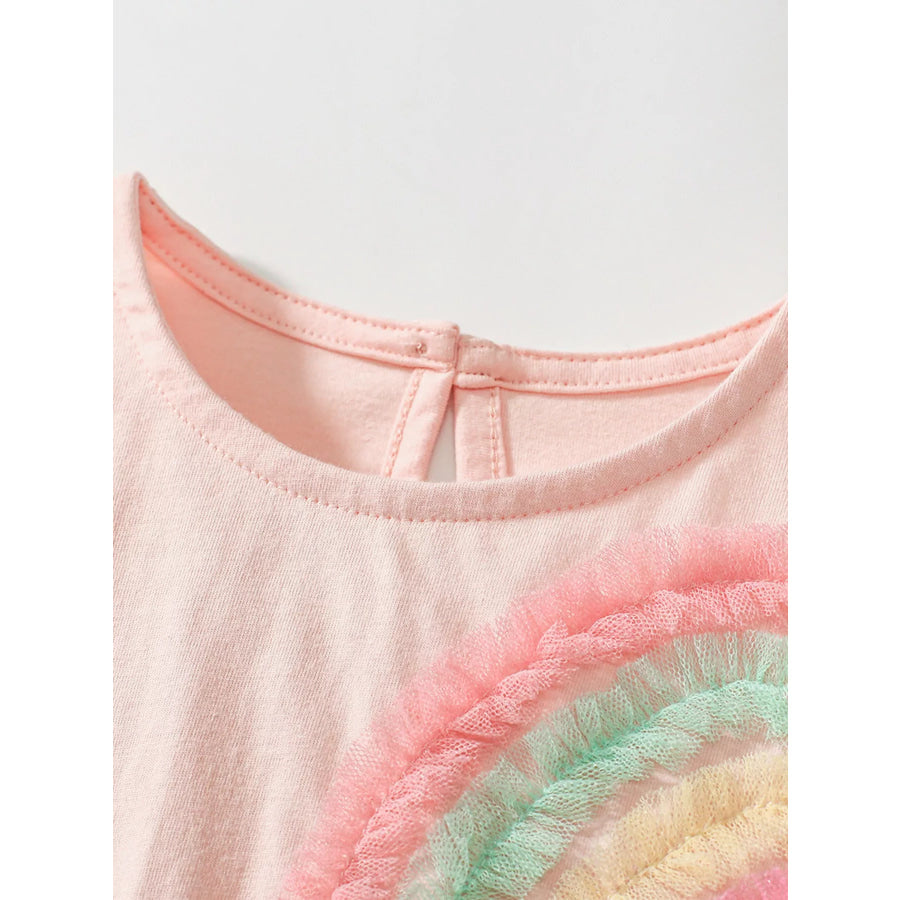 Children’s Rainbow Applique Tulle Dress Apparel and Accessories