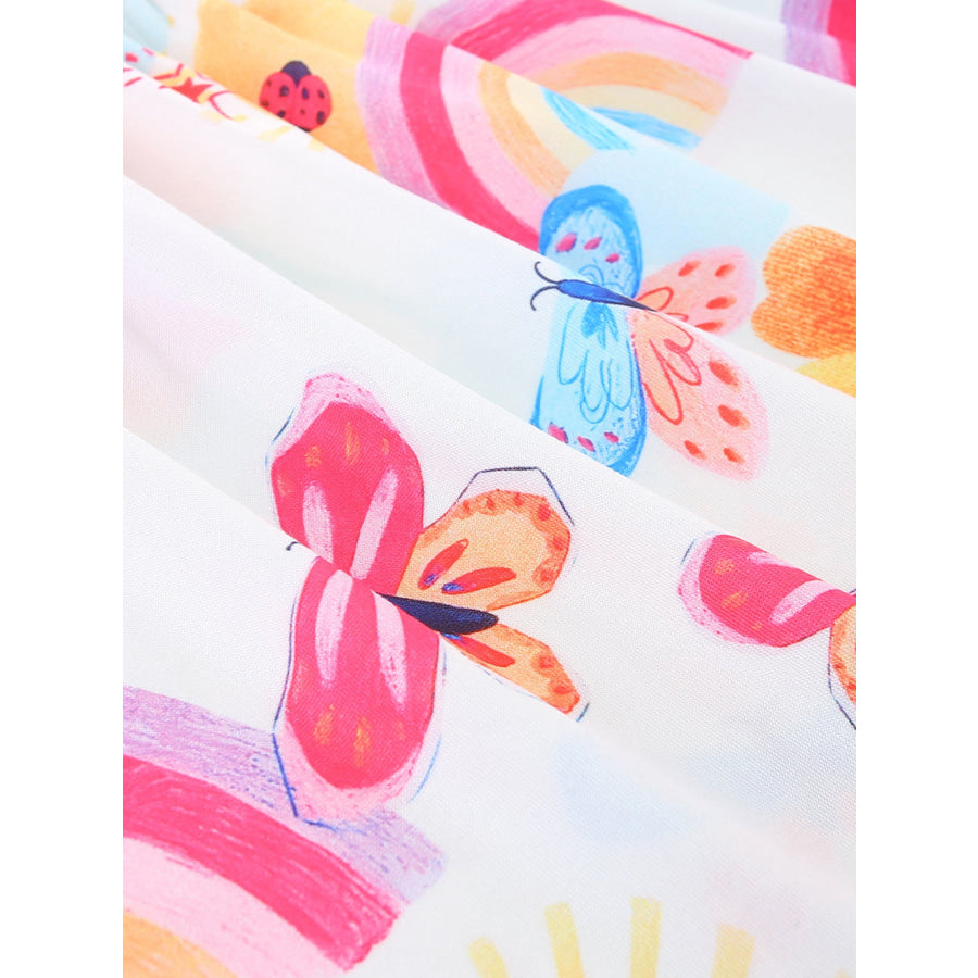 Children’s Rainbow Butterfly Print Casual Dress Apparel and Accessories