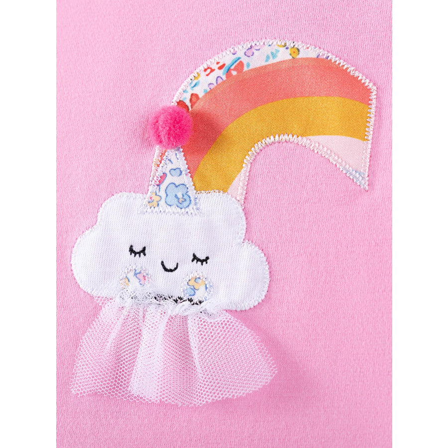 Children’s Rainbow Cloud Applique Top and Tulle Skirt Set Apparel and Accessories