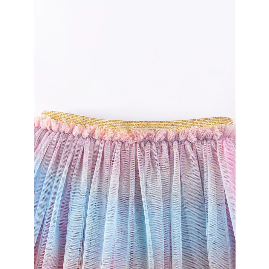 Children’s Rainbow Cloud Applique Top and Tulle Skirt Set Apparel and Accessories