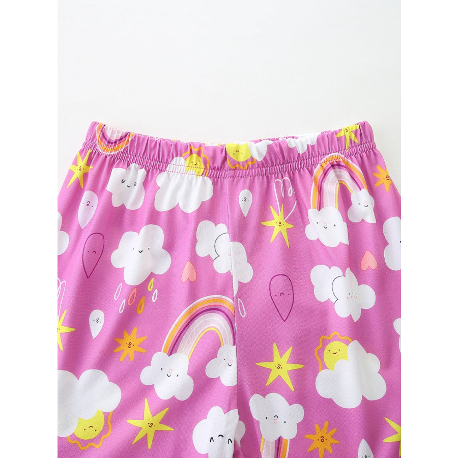 Children’s Rainbow Cloud Print Tee and Shorts Set Apparel and Accessories