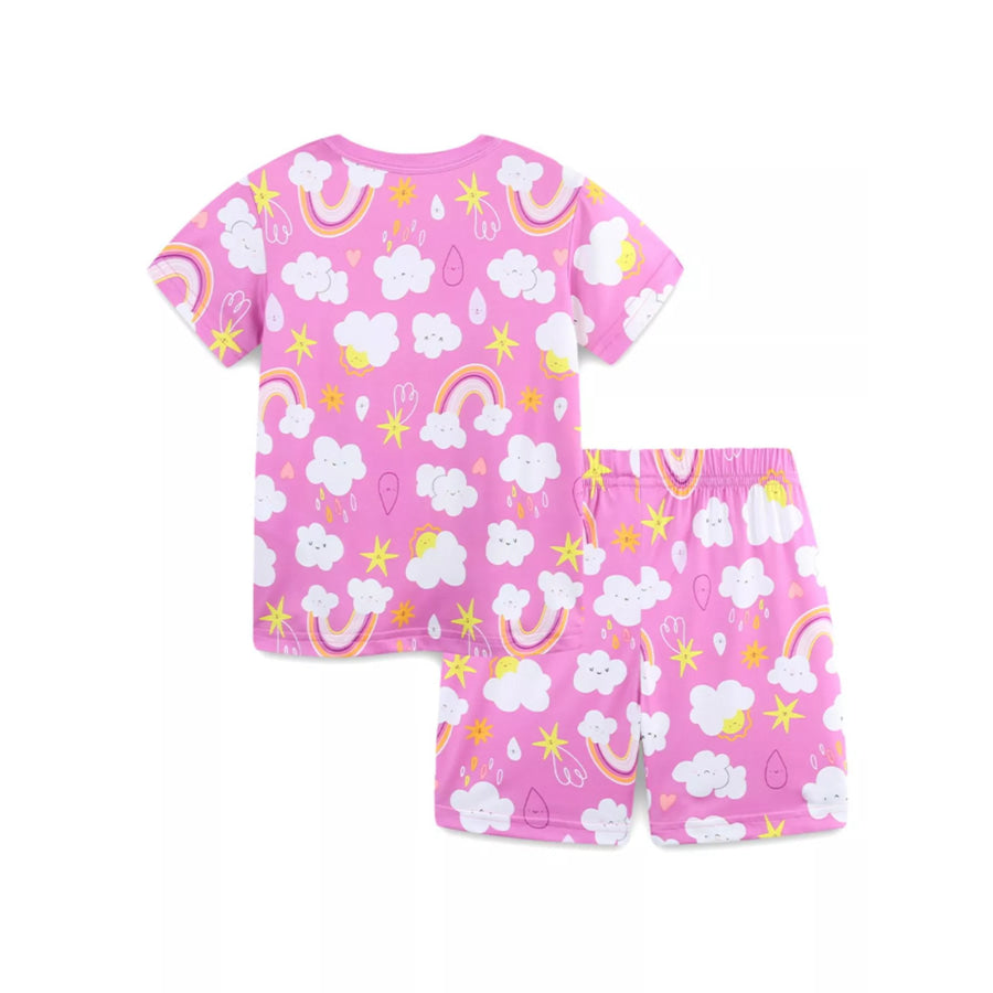 Children’s Rainbow Cloud Print Tee and Shorts Set Apparel and Accessories