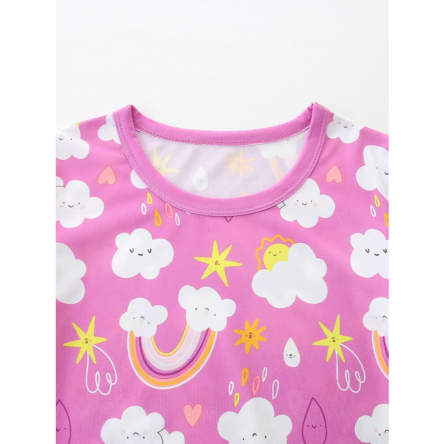 Children’s Rainbow Cloud Print Tee and Shorts Set Apparel and Accessories