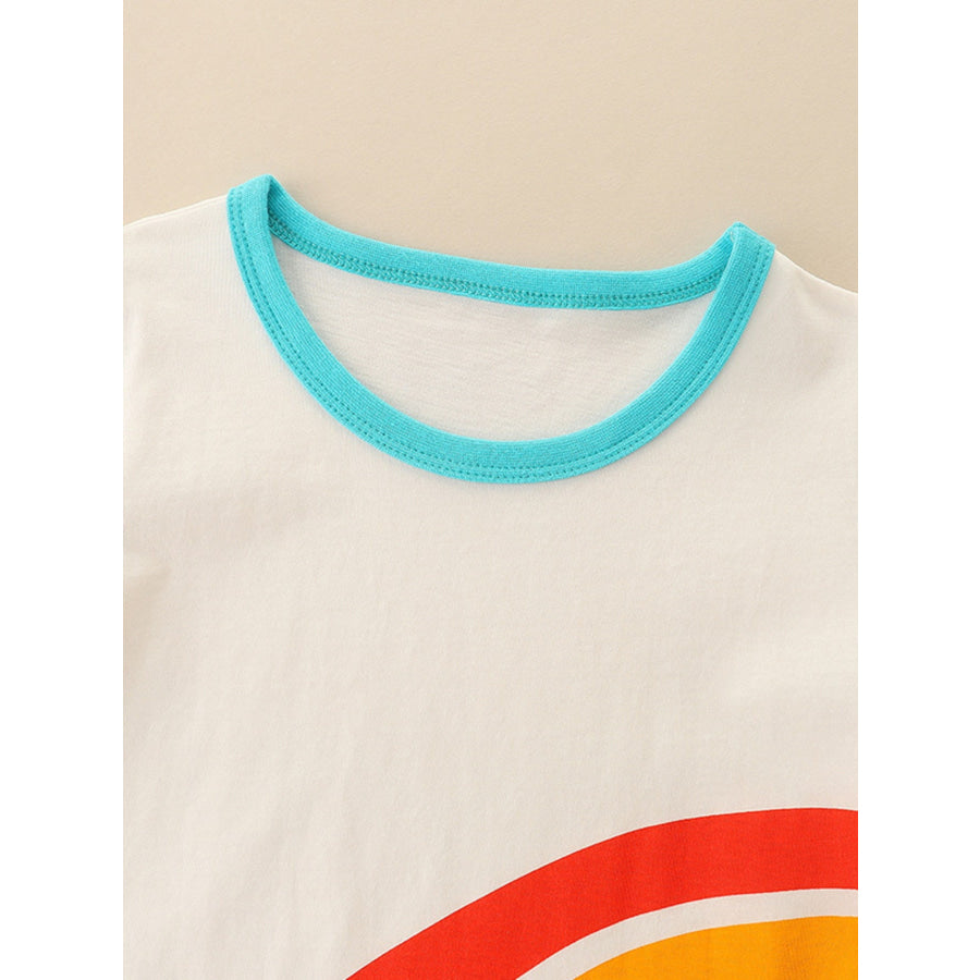 Children’s Rainbow Graphic Crew Neck T-Shirt Apparel and Accessories