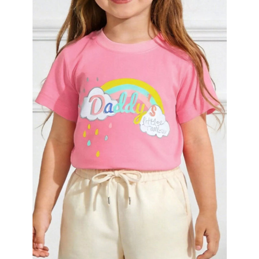 Children’s Rainbow Graphic Short Sleeve T-Shirt Pink / 2Y Apparel and Accessories