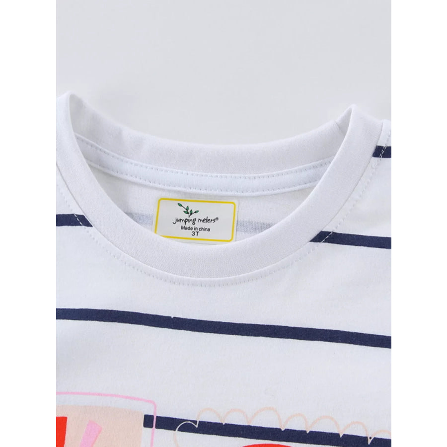 Children’s Rainbow Graphic Striped T-Shirt Apparel and Accessories