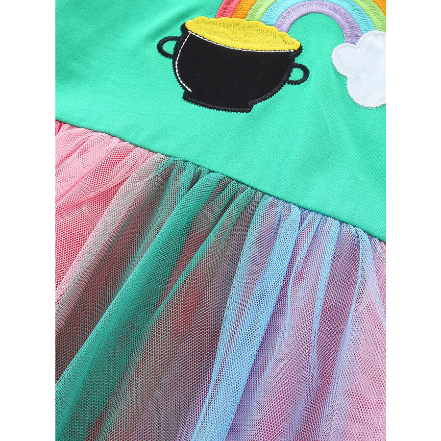 Children’s Rainbow Graphic Tulle Dress Apparel and Accessories