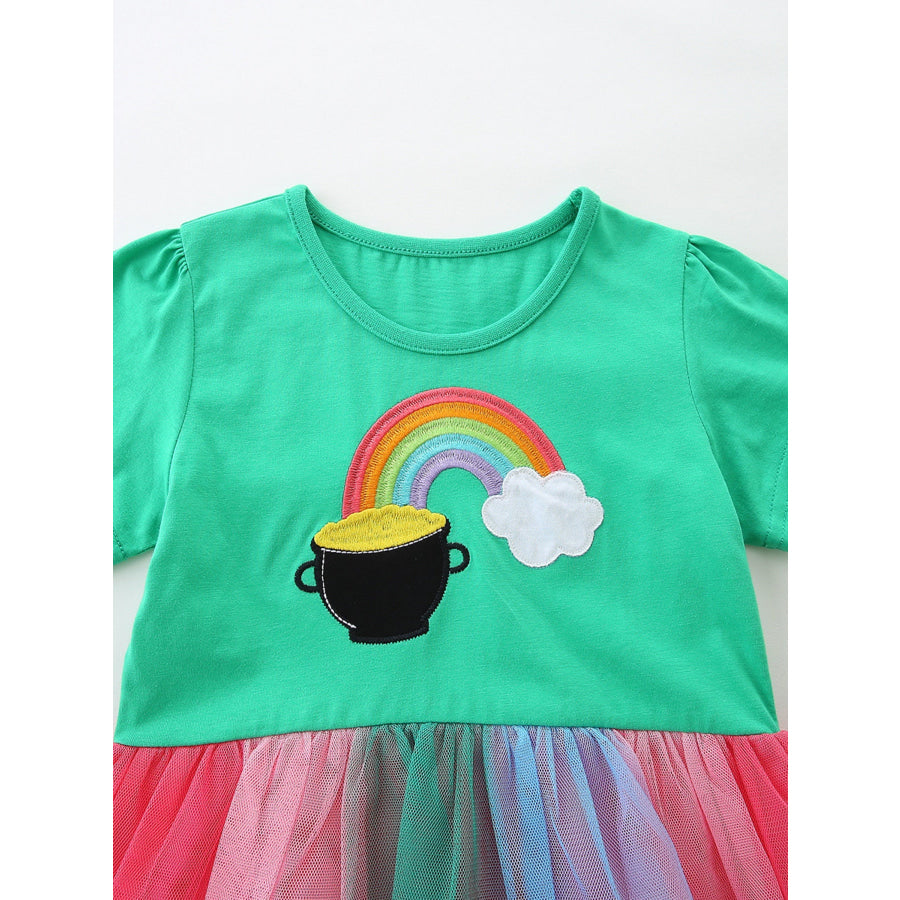 Children’s Rainbow Graphic Tulle Dress Apparel and Accessories
