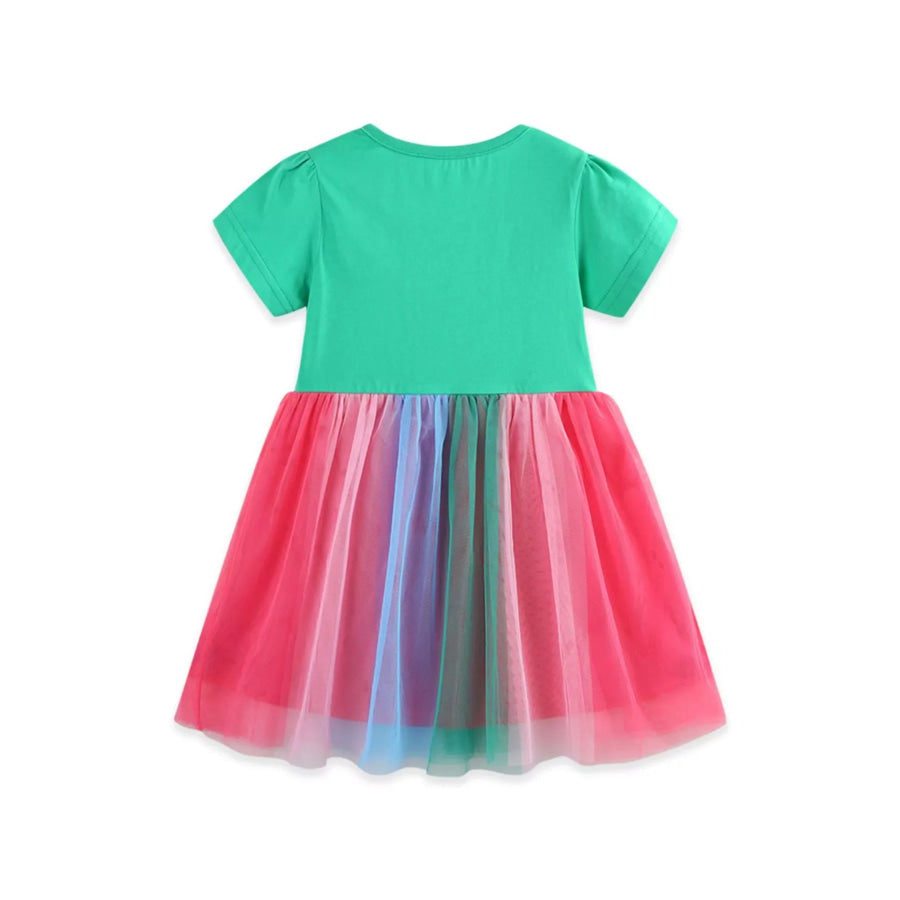 Children’s Rainbow Graphic Tulle Dress Apparel and Accessories