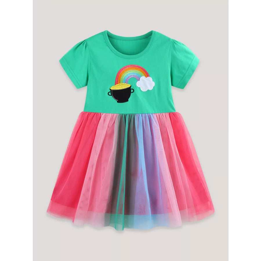 Children’s Rainbow Graphic Tulle Dress Apparel and Accessories