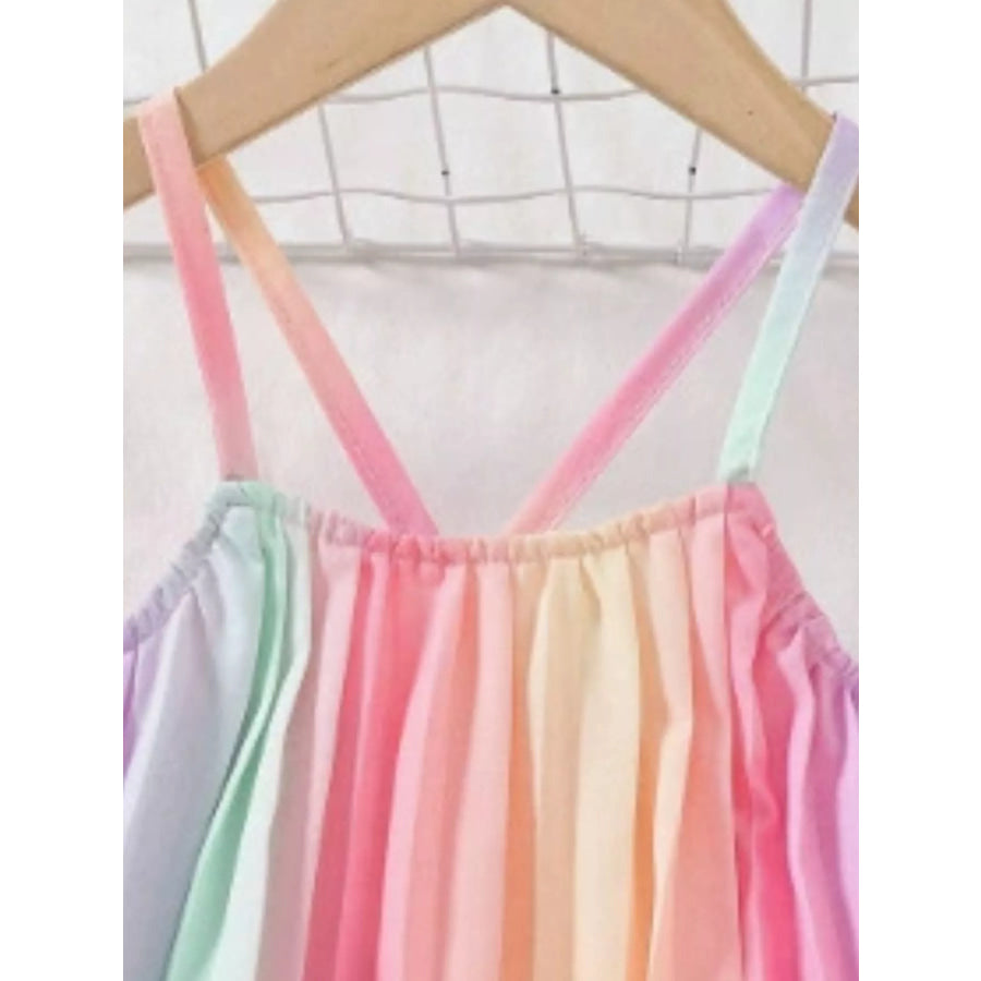 Children’s Rainbow Pleated Cami Top and Wide Leg Pants Set Apparel and Accessories