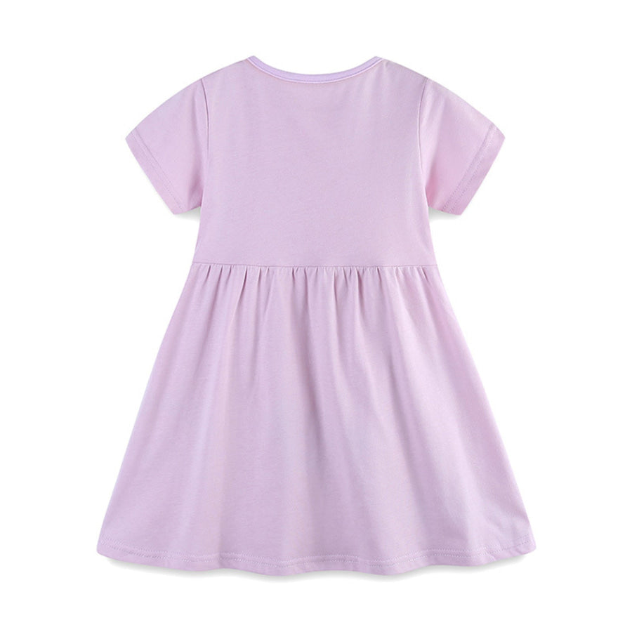 Children’s Rainbow Print Casual Short Sleeve Dress Apparel and Accessories