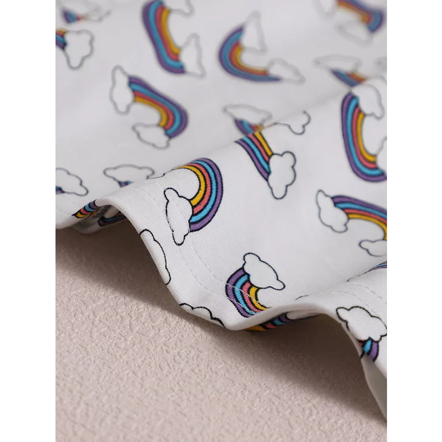 Children’s Rainbow Print Ruffle Sleeve Dress Apparel and Accessories