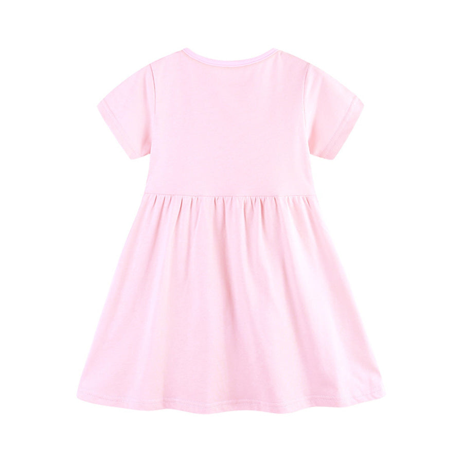 Children’s Rainbow Print Short Sleeve Casual Dress Apparel and Accessories