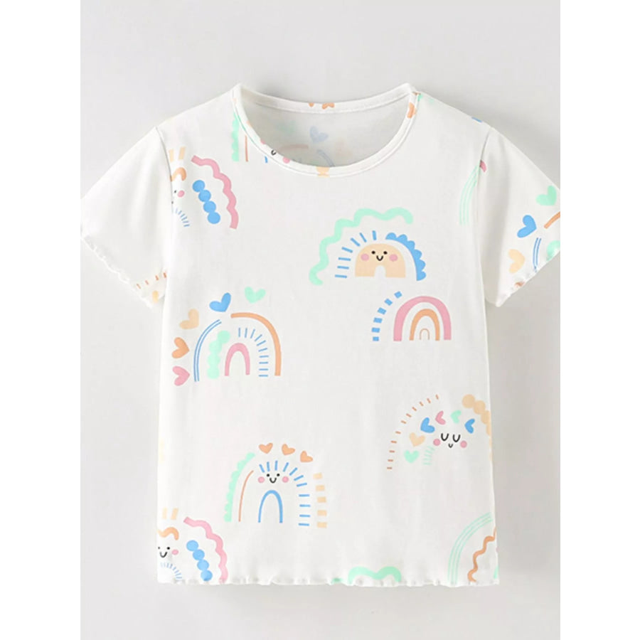 Children’s Rainbow Print Short Sleeve T-Shirt Apparel and Accessories