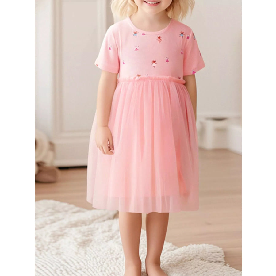 Children’s Rainbow Print Tulle Dress Apparel and Accessories