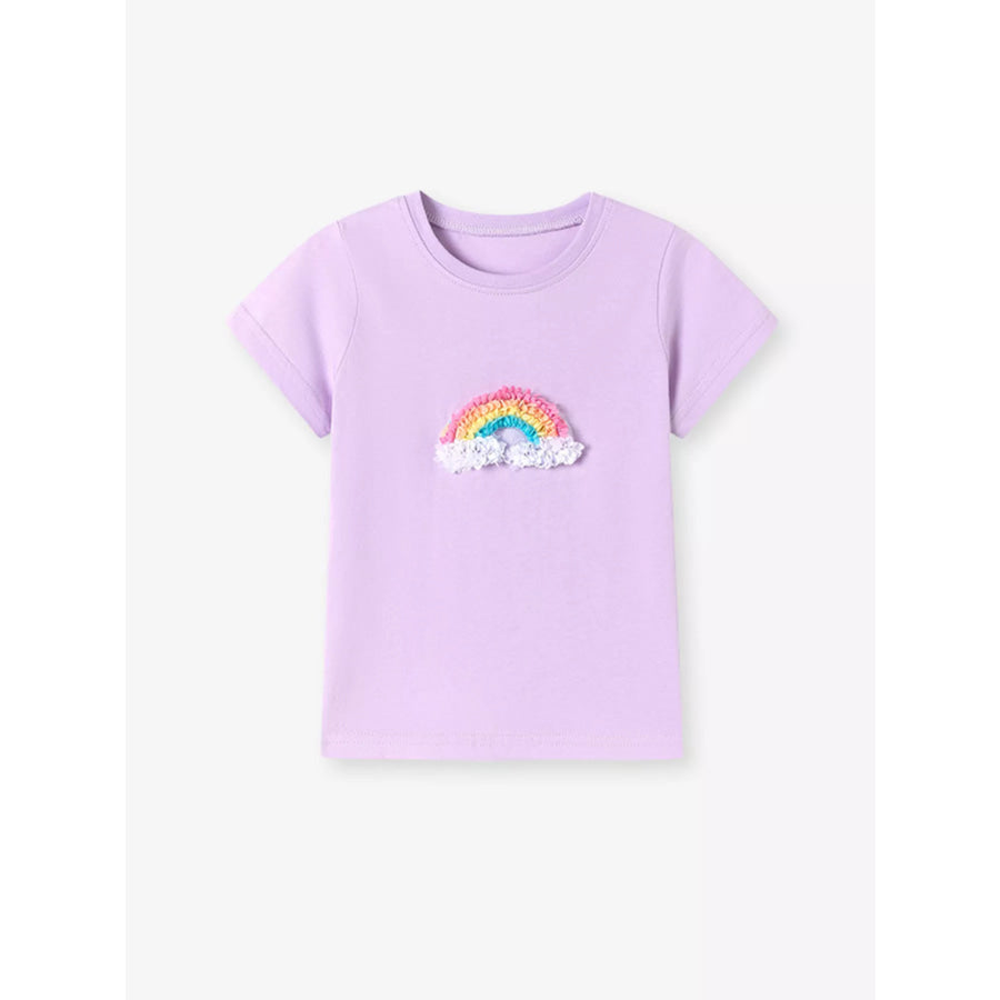 Children’s Rainbow Short Sleeve T-Shirt Lavender / 2Y Apparel and Accessories