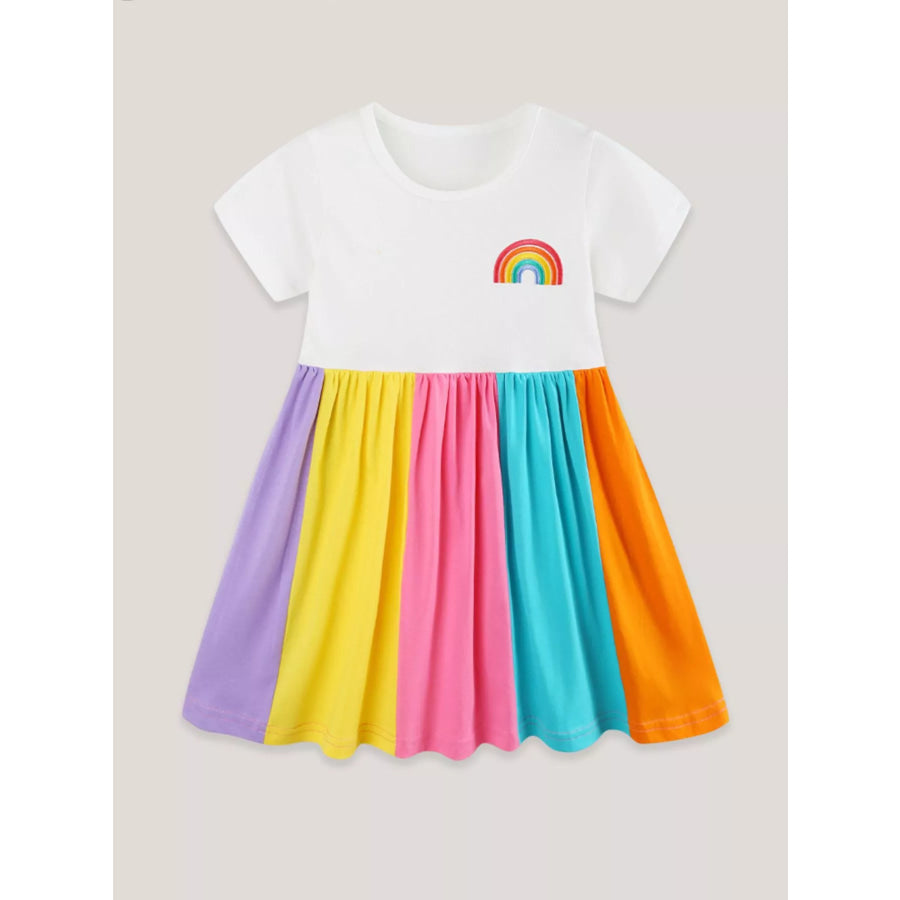 Children’s Rainbow Striped Casual Dress Apparel and Accessories