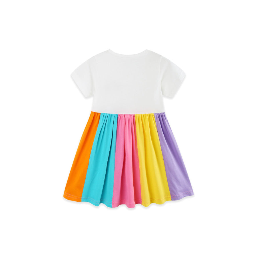 Children’s Rainbow Striped Casual Dress Apparel and Accessories