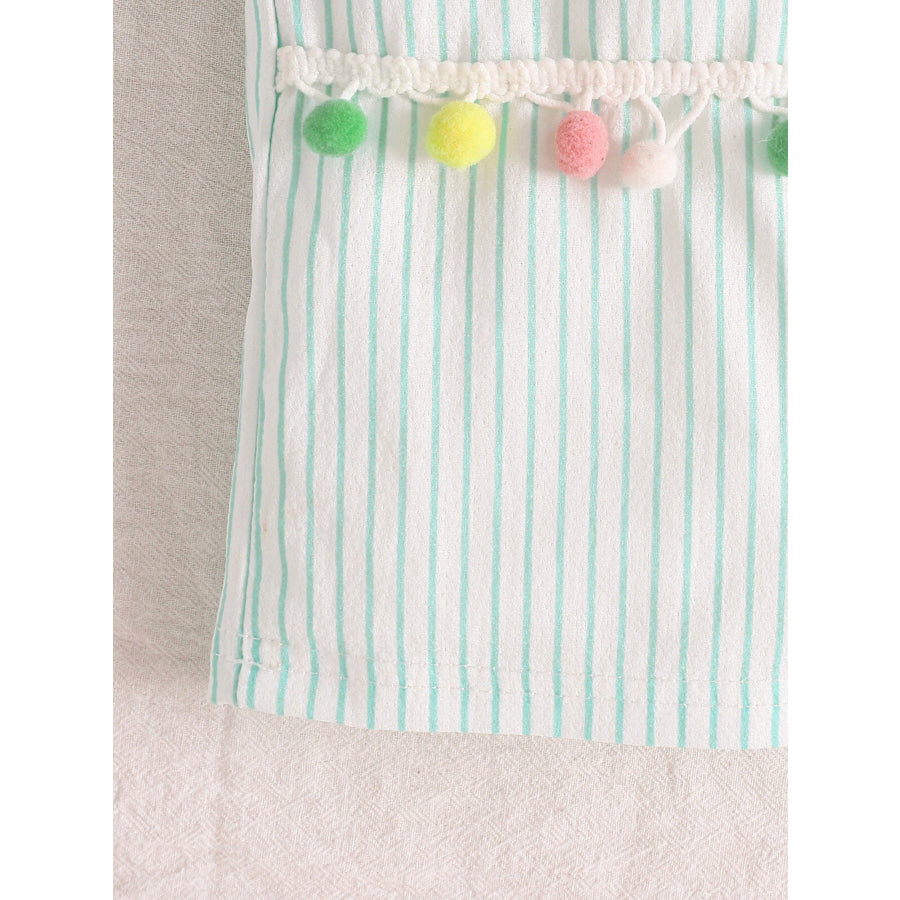 Children’s Rainbow Top & Striped Pom Pom Pants Set Apparel and Accessories