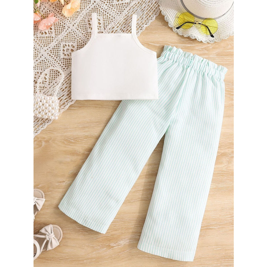 Children’s Rainbow Top & Striped Pom Pom Pants Set Apparel and Accessories
