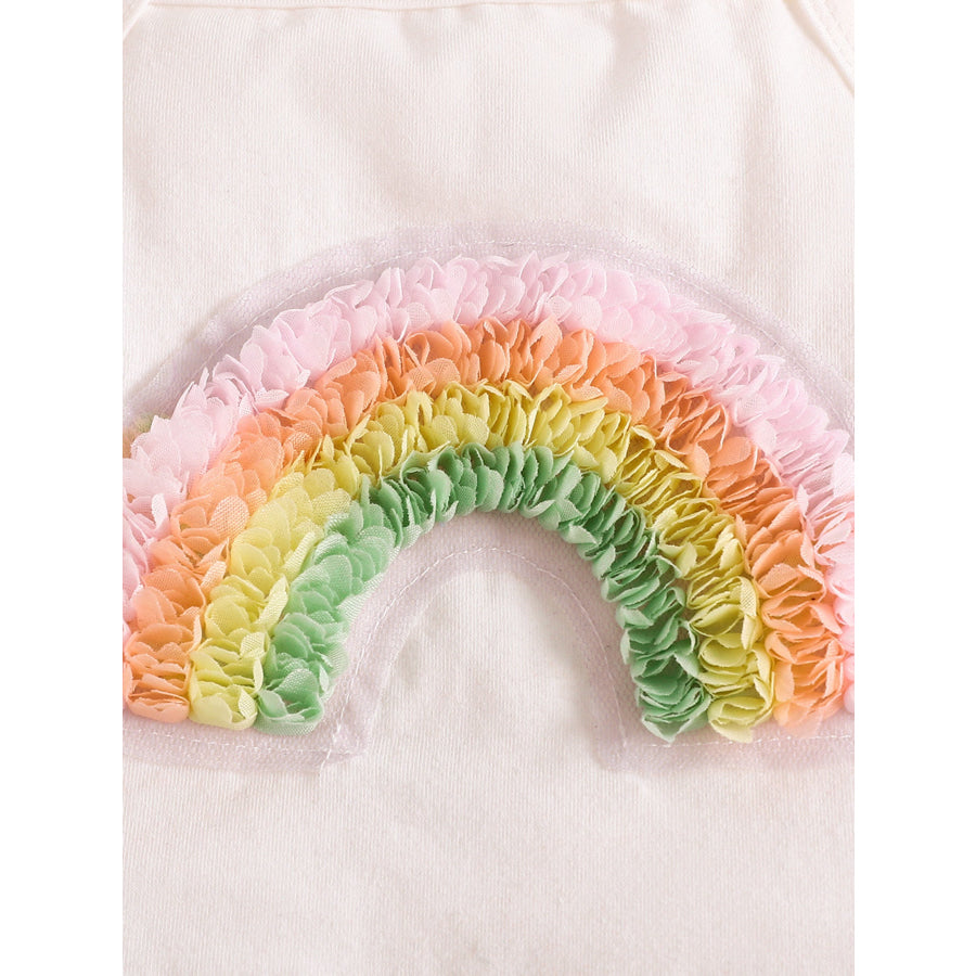 Children’s Rainbow Top & Striped Pom Pom Pants Set Apparel and Accessories