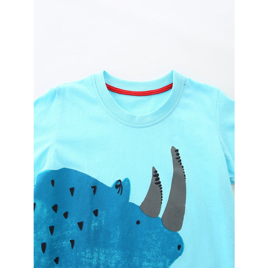 Children’s Rhino Graphic Tee & Plaid Shorts Set Apparel and Accessories