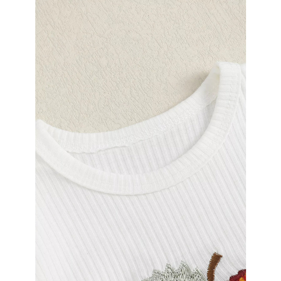 Children’s Ribbed Apple Bodysuit & Flare Pants Set with Headband Apparel and Accessories