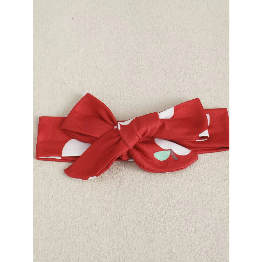 Children’s Ribbed Apple Bodysuit & Flare Pants Set with Headband Apparel and Accessories