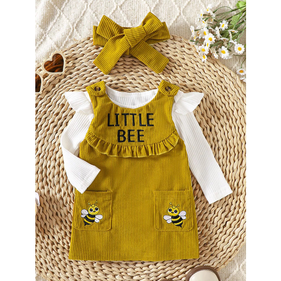 Children’s Ribbed Bodysuit & Dress & Headband Set Apparel and Accessories