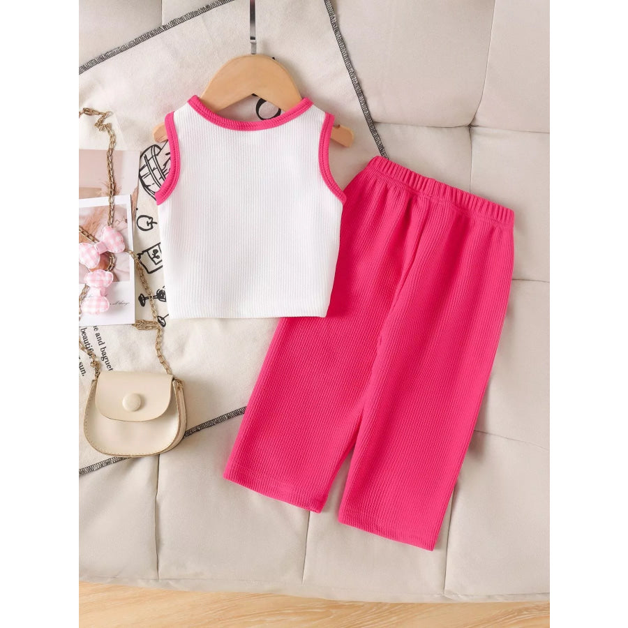 Children’s Ribbed Bow Tank Top and Pants Set Apparel and Accessories