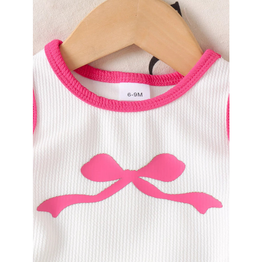 Children’s Ribbed Bow Tank Top and Pants Set Apparel and Accessories