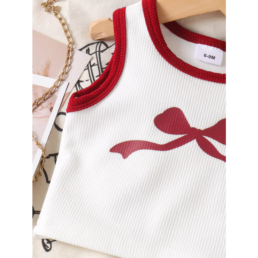 Children’s Ribbed Bow Tank Top and Pants Set Apparel and Accessories