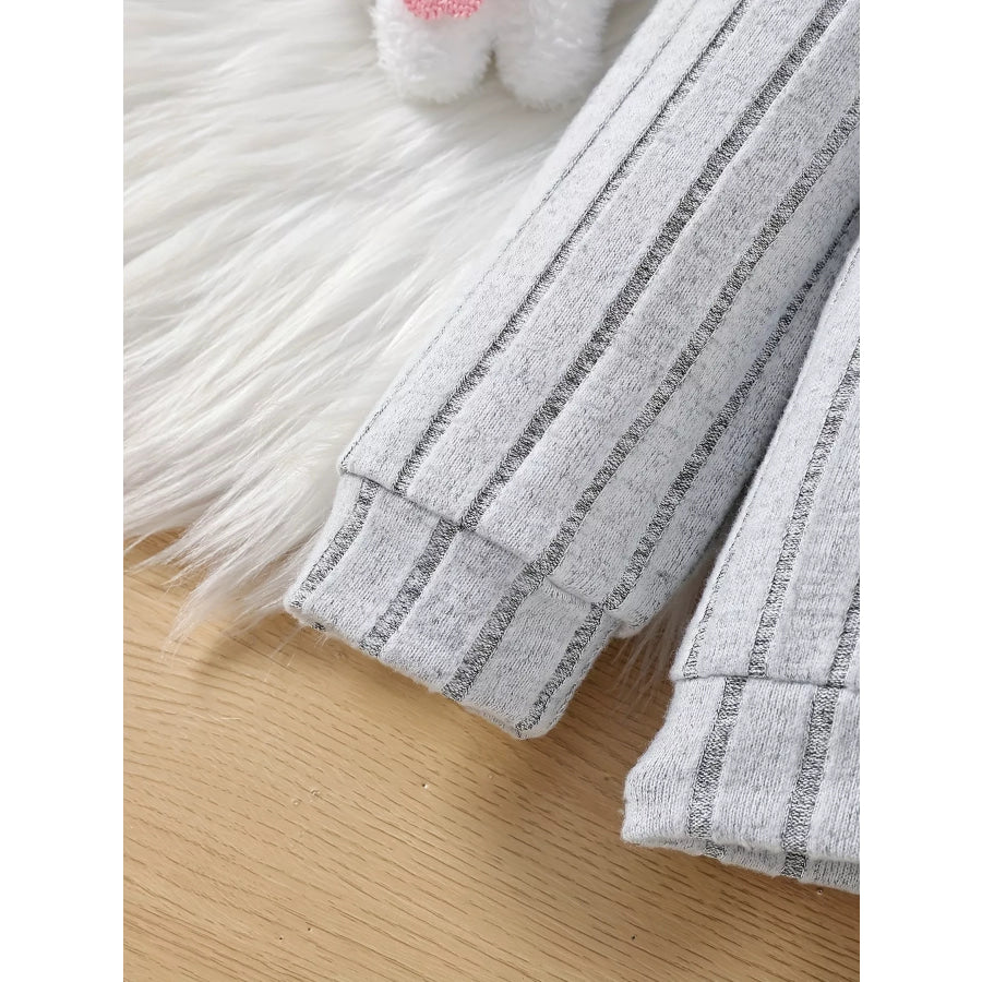Children’s Ribbed Knit Hooded Top and Pants Set Apparel and Accessories