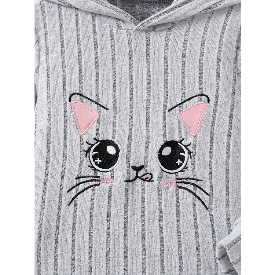 Children’s Ribbed Knit Hooded Top and Pants Set Apparel and Accessories