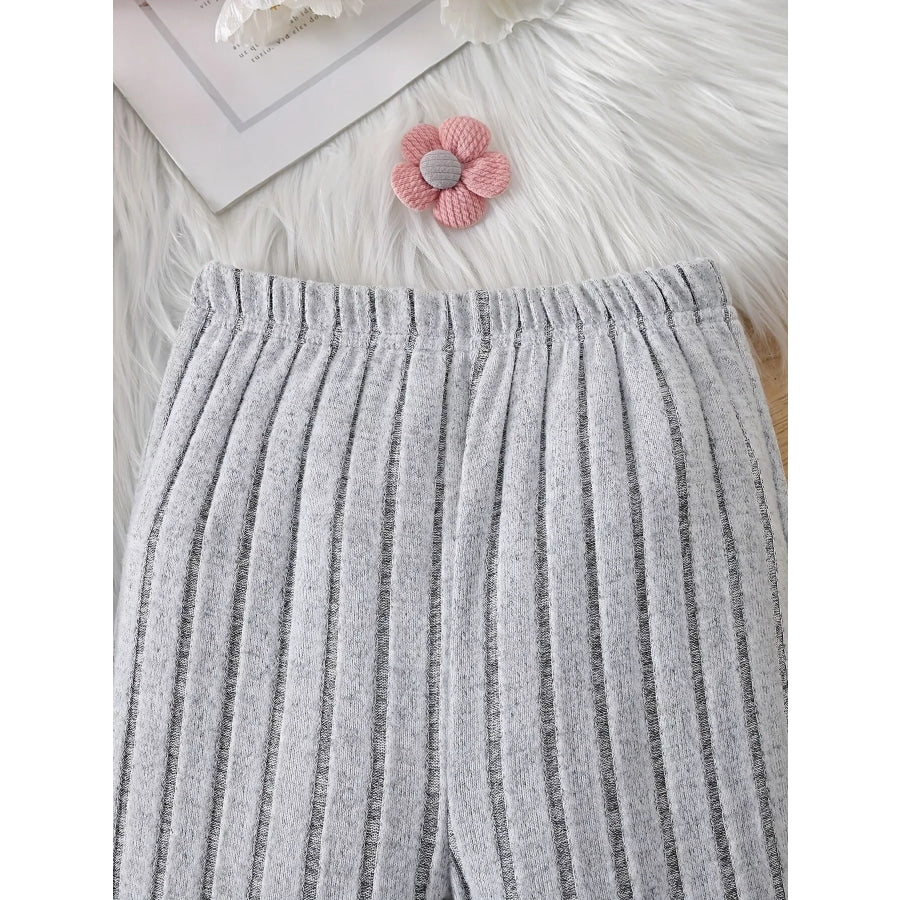 Children’s Ribbed Knit Hooded Top and Pants Set Apparel and Accessories