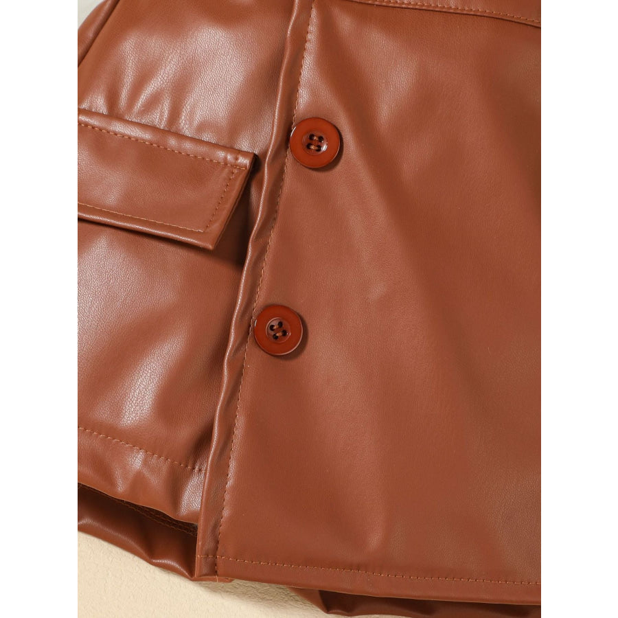 Children’s Ribbed Knit Top and Leather Skirt Set Apparel and Accessories