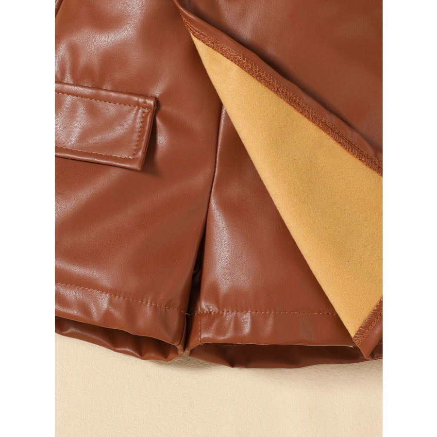 Children’s Ribbed Knit Top and Leather Skirt Set Apparel and Accessories